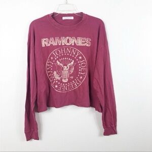 Ramones Graphic Long Sleeve Top - Maroon